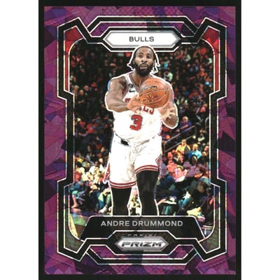2023-24 Panini Prizm Prizms Purple Ice #256 Andre Drummond