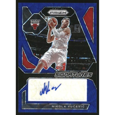 2023-24 Panini Prizm Signatures Prizms Choice Blue #14 Nikola Vucevic/49