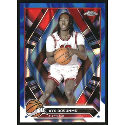2023-24 Topps Chrome Blue Lava Refractors #156 Ayo Dosunmu