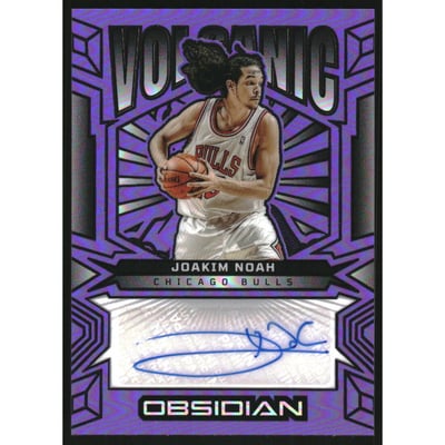 2024-25 Panini Obsidian Volcanic Signatures Electric Etch Purple Flood #16 Joakim Noah/49
