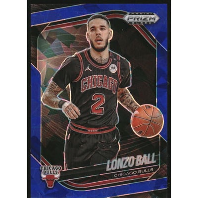 2024-25 Panini Prizm Black Prizms Blue Ice #102 Lonzo Ball