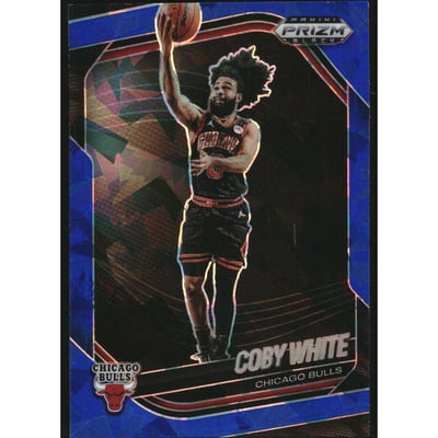 2024-25 Panini Prizm Black Prizms Blue Ice #68 Coby White