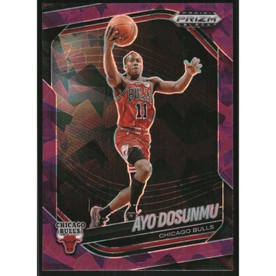 2024-25 Panini Prizm Black Prizms Purple Ice #165 Ayo Dosunmu