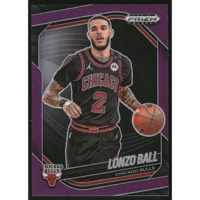 2024-25 Panini Prizm Black Prizms Purple #102 Lonzo Ball