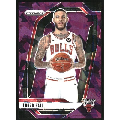 2024-25 Panini Prizm Prizms Purple Ice #75 Lonzo Ball
