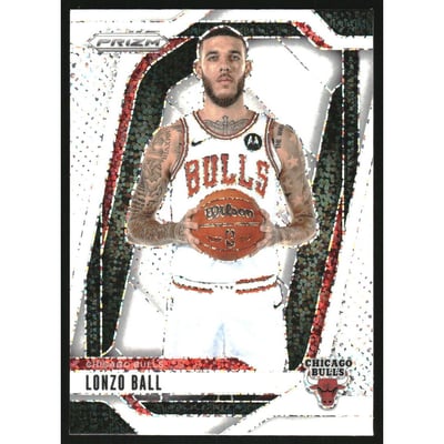 2024-25 Panini Prizm Prizms White Sparkle #75 Lonzo Ball