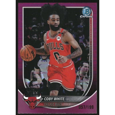 2025-26 Bowman Chrome Fuchsia Refractors #BCV71 Coby White