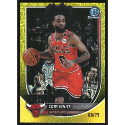 2025-26 Bowman Chrome Yellow Mojo Refractors #BCV71 Coby White