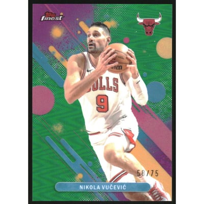 2025-26 Finest Green Refractors #35 Nikola Vucevic C