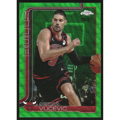 2025-26 Topps Chrome Green Wave Refractors #24 Nikola Vucevic