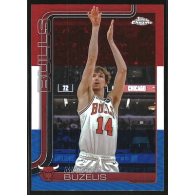 2025-26 Topps Chrome Red White and Blue Refractors #231 Matas Buzelis