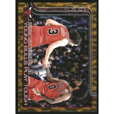 2025-26 Topps Crackleboard Gold #277 Windy City Wonder/Josh Giddey/Coby White