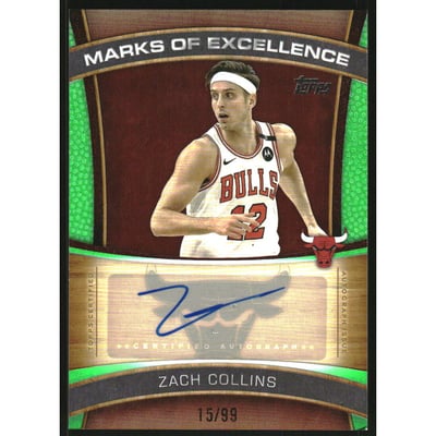 2025-26 Topps Marks of Excellence Green Rainbow #MEZC Zach Collins