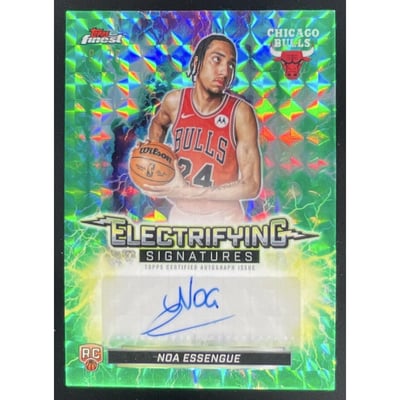 2025 Topps Finest Electrifying Green Geometric #ESG-NE Noa Essengue RC Auto /75