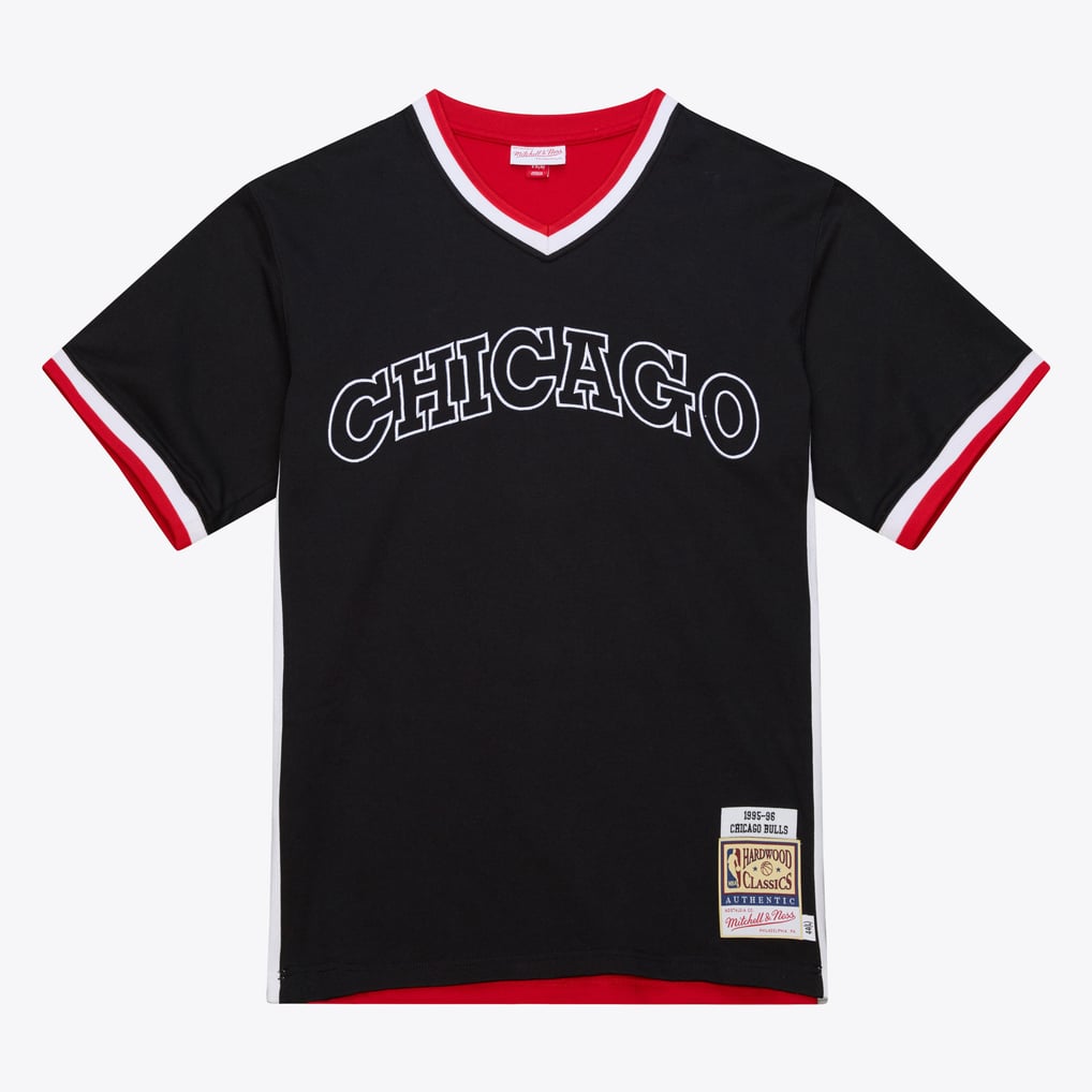 Chicago Bulls 1995-96 Black/Red Authentic Shooting Shirt
