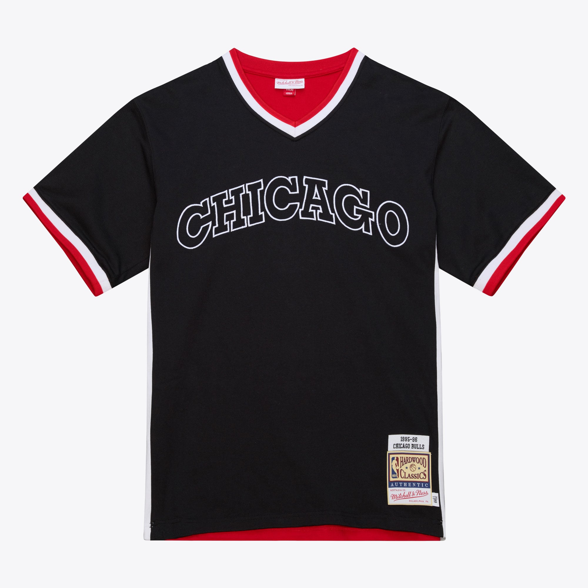 Chicago Bulls 1995-96 Black/Red Authentic Shooting Shirt