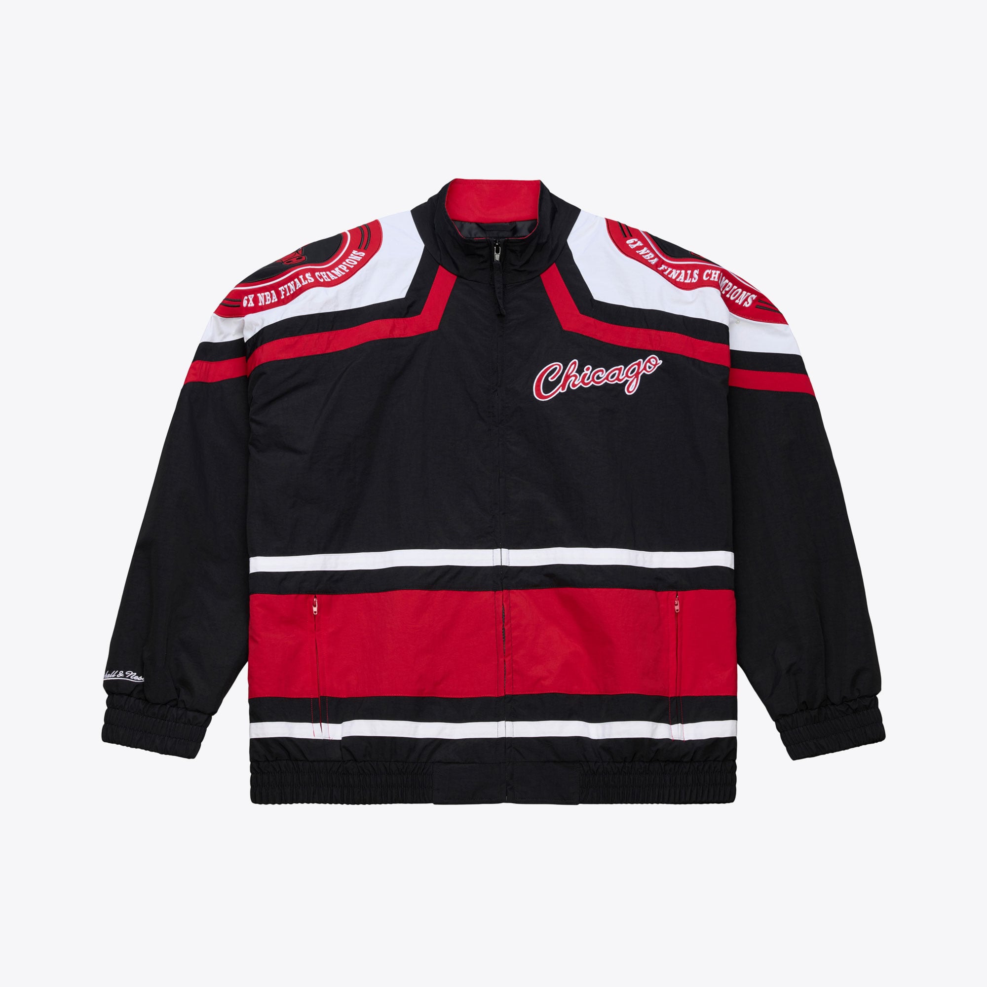 Chicago Bulls Black 6x NBA Finals Champions Throwback Full-Zip 