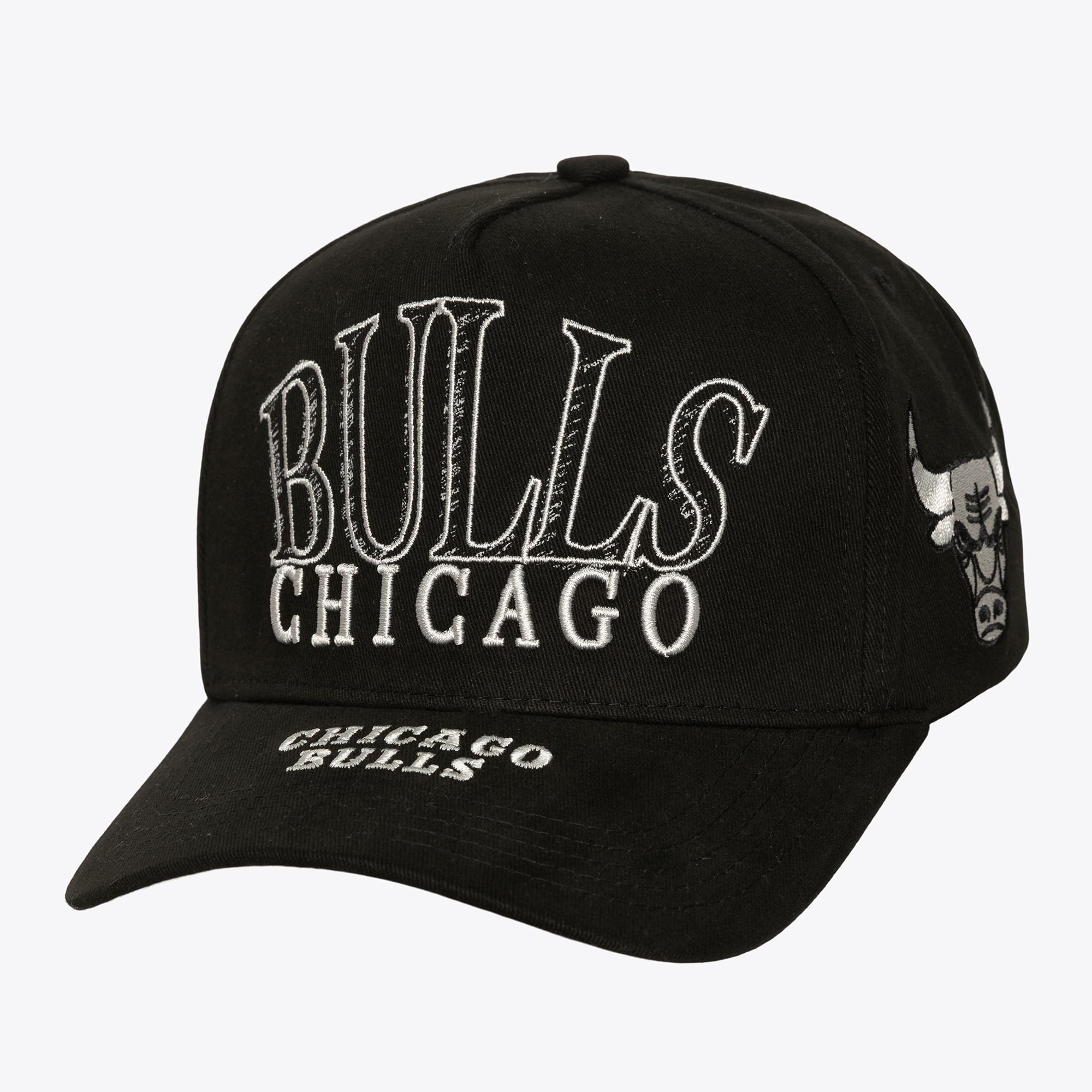 Chicago Bulls Black Sketchy Pro Pinch Snapback Hat