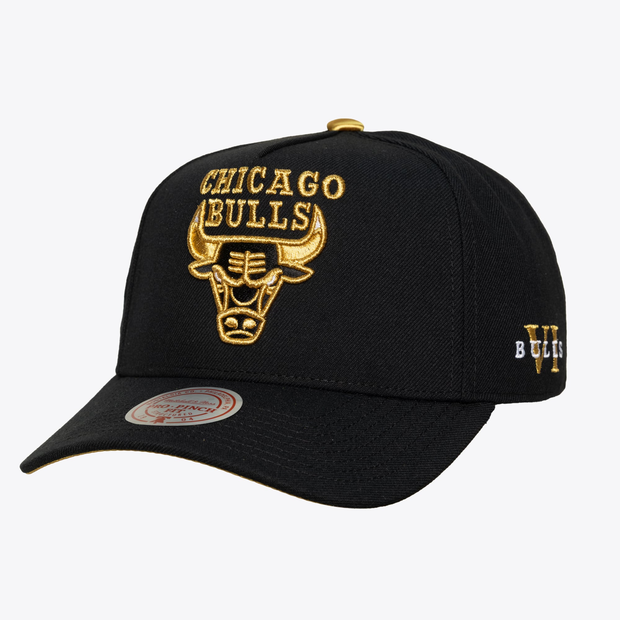Chicago Bulls Black/Gold Core VI Pro Pinch Snapback Hat