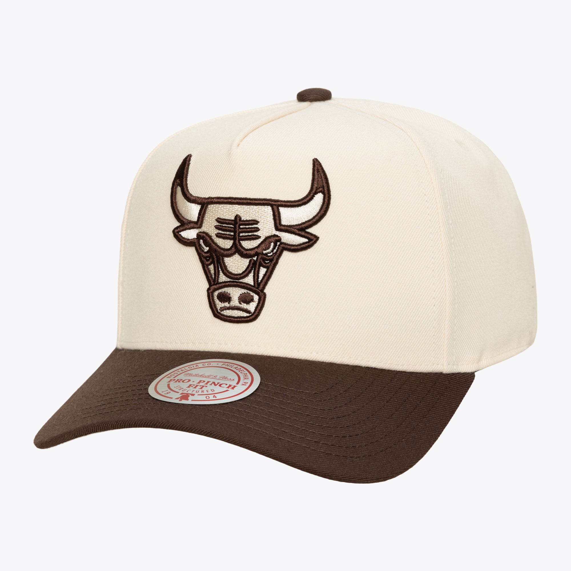 Chicago Bulls Cream & Brown Pro Pinch Snapback Hat