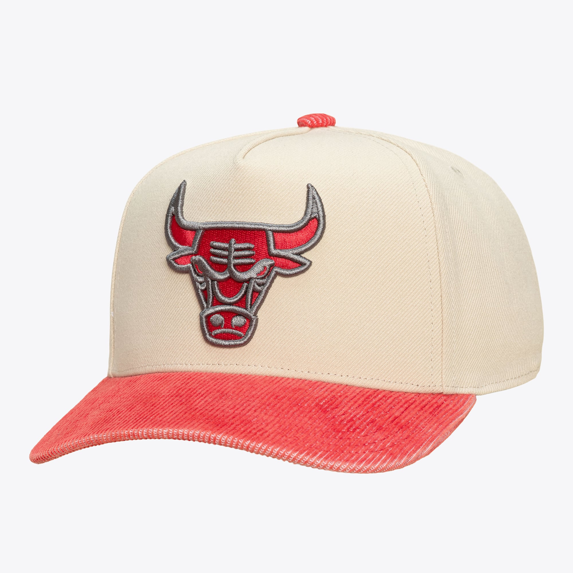 Chicago Bulls Cream Faded Corduroy Pro Pinch Snapback Hat