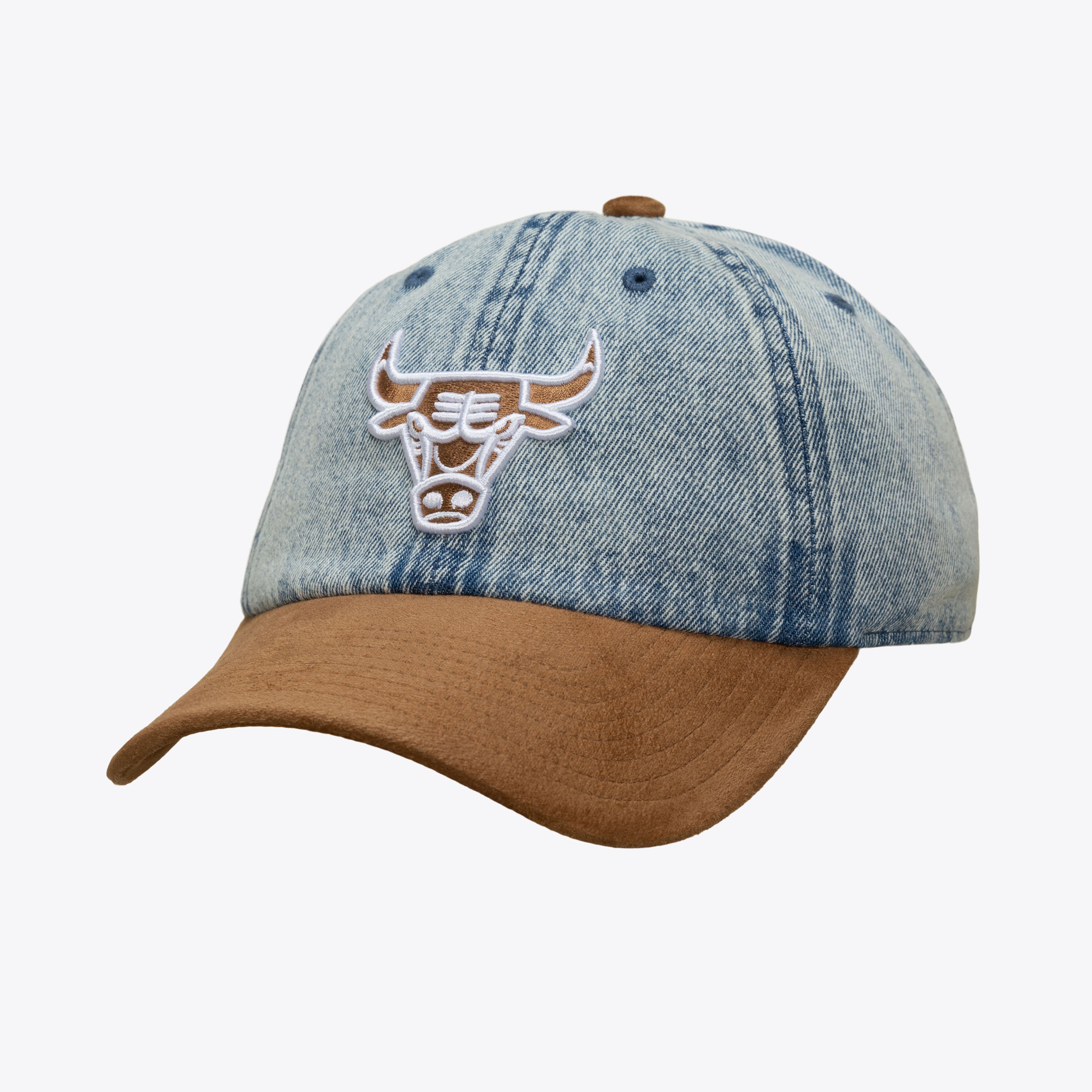 Chicago Bulls Denim & Brown Suede Strapback Adjustable Hat