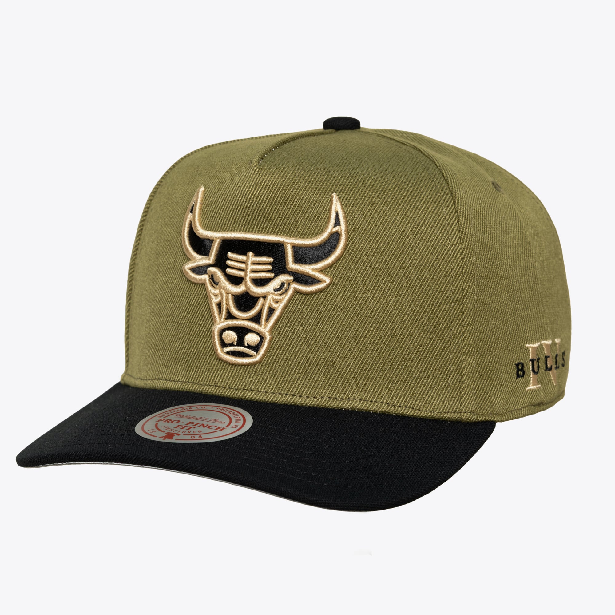 Chicago Bulls Olive/Black Core IV Pro Pinch Snapback Hat