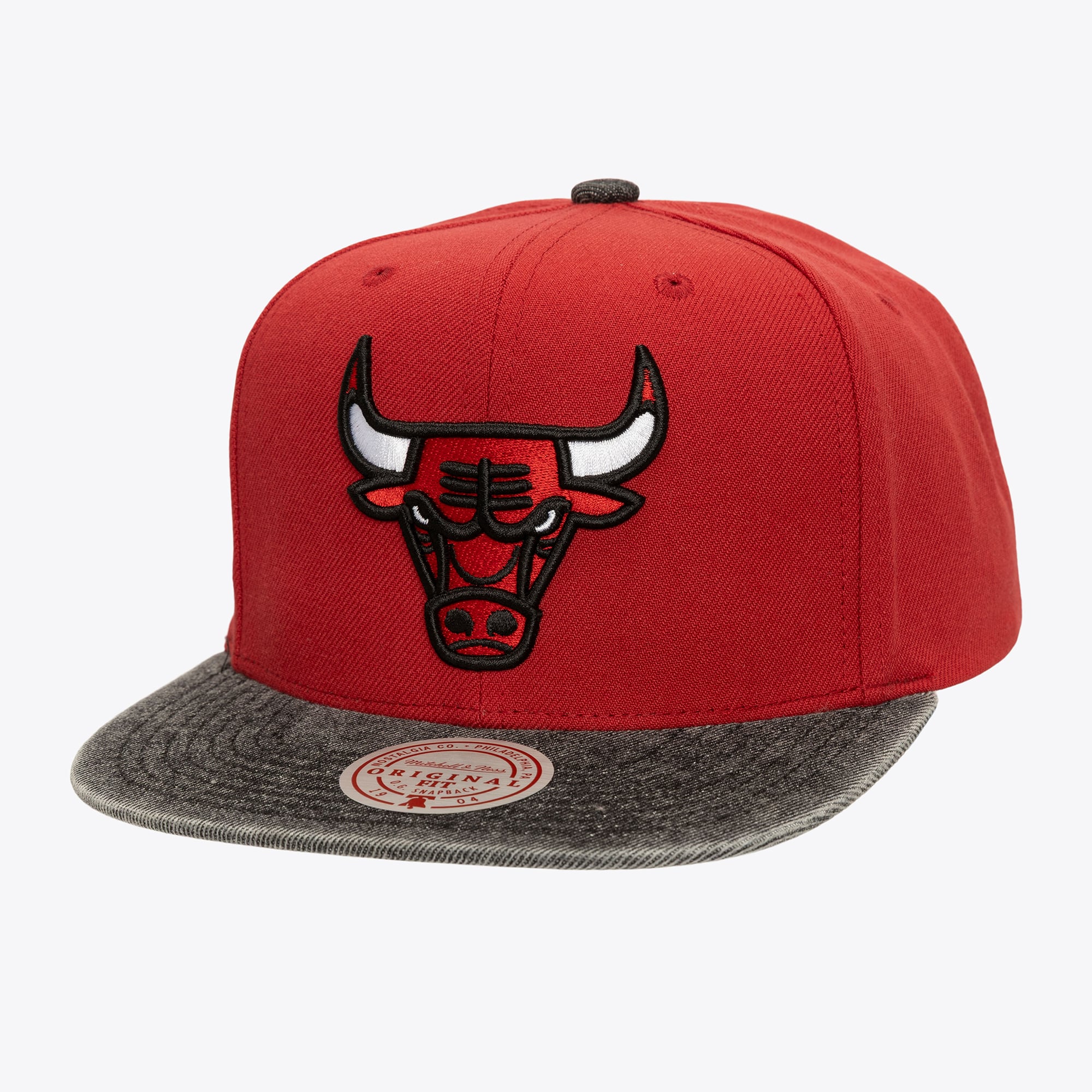 Chicago Bulls Red Denim Patchwork Snapback Hat