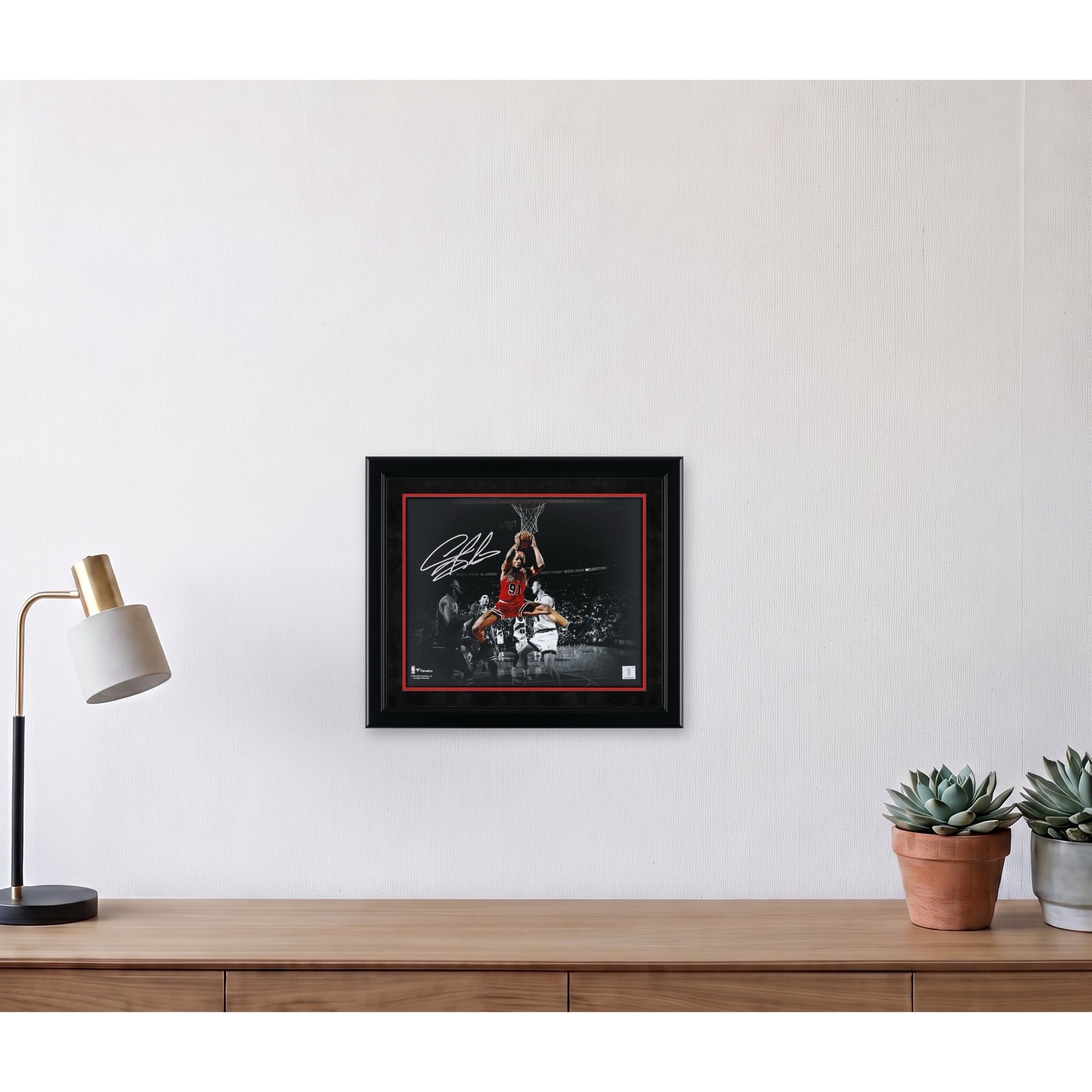 Dennis Rodman Chicago Bulls Autographed 11" x 14" Rebound Spotlight Photograph - Signed in Silver Ink