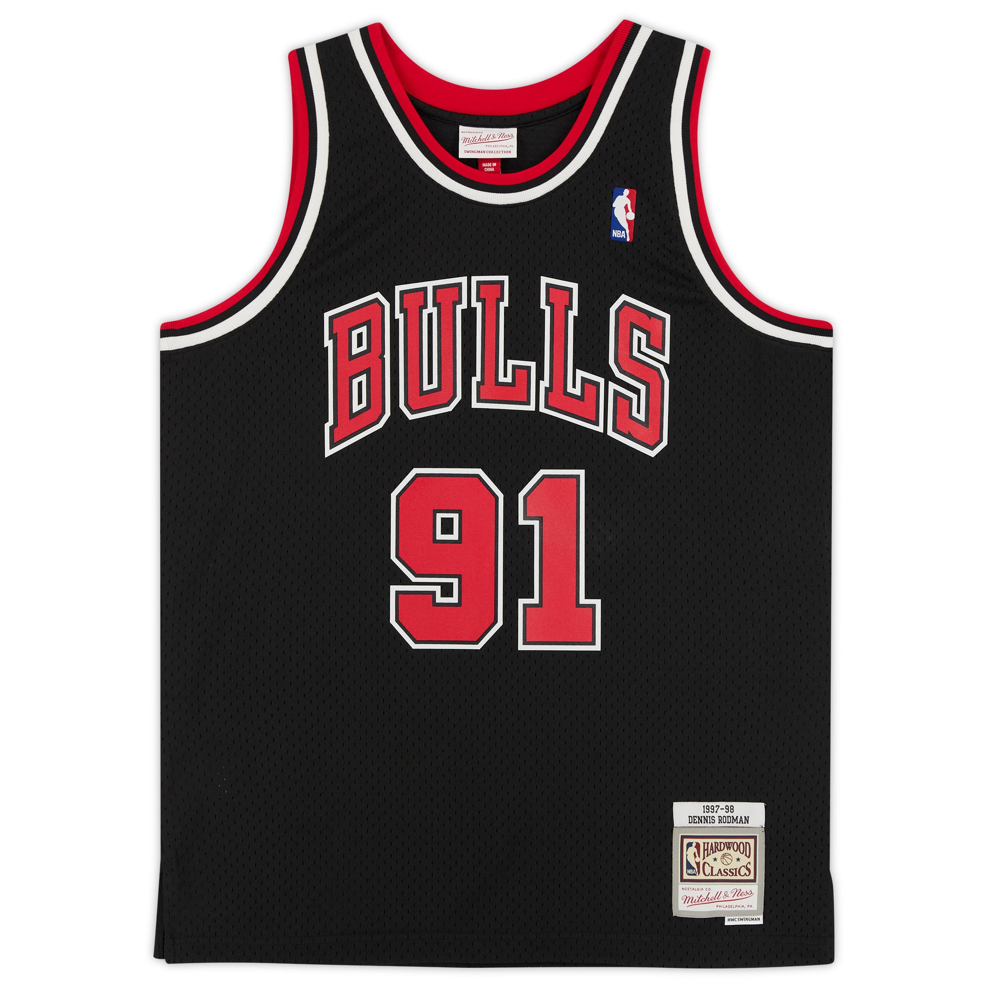 Dennis Rodman Chicago Bulls Autographed Black 1997-98 Mitchell & Ness Replica Jersey