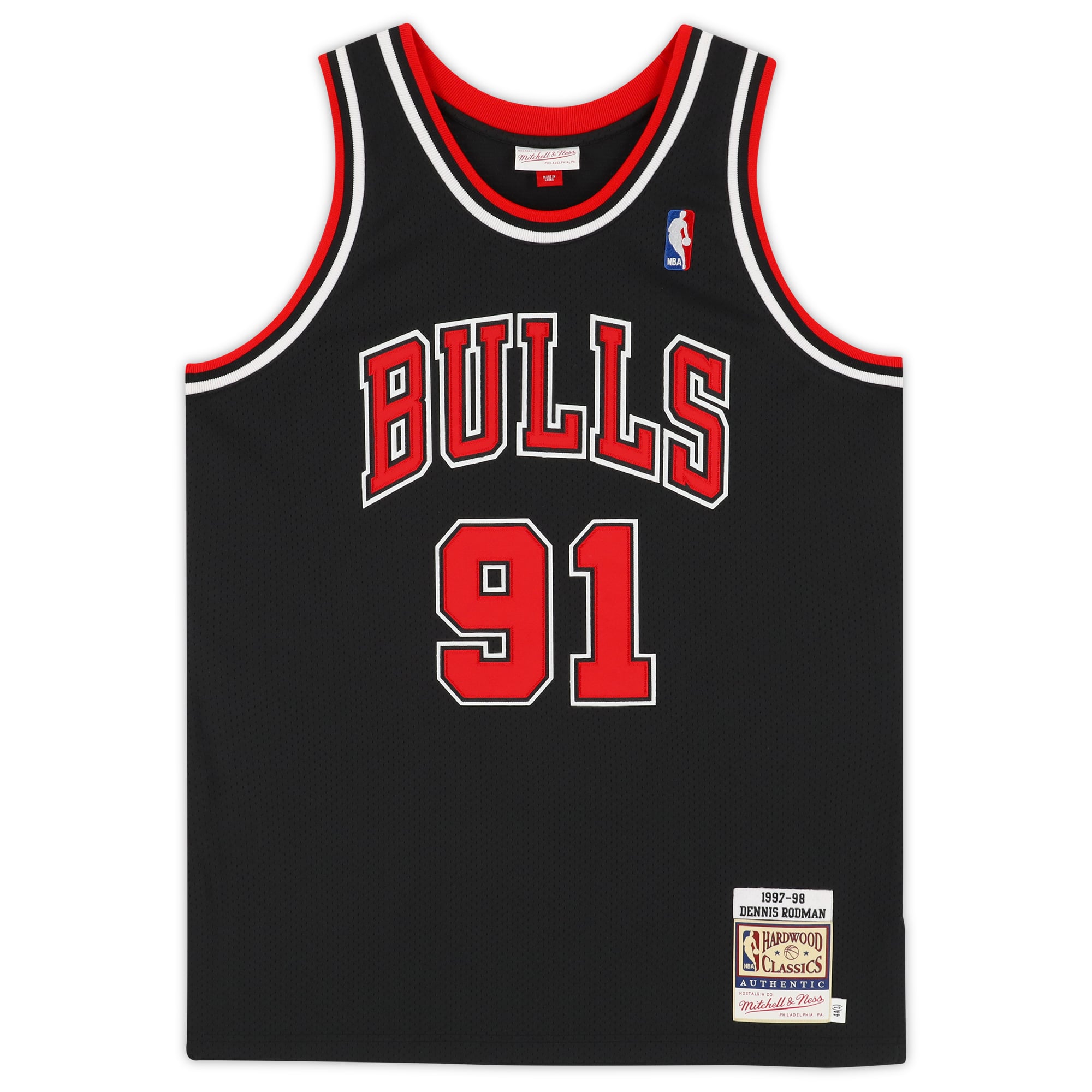 Dennis Rodman Chicago Bulls Autographed Black Mitchell & Ness 1996-97 Authentic Jersey