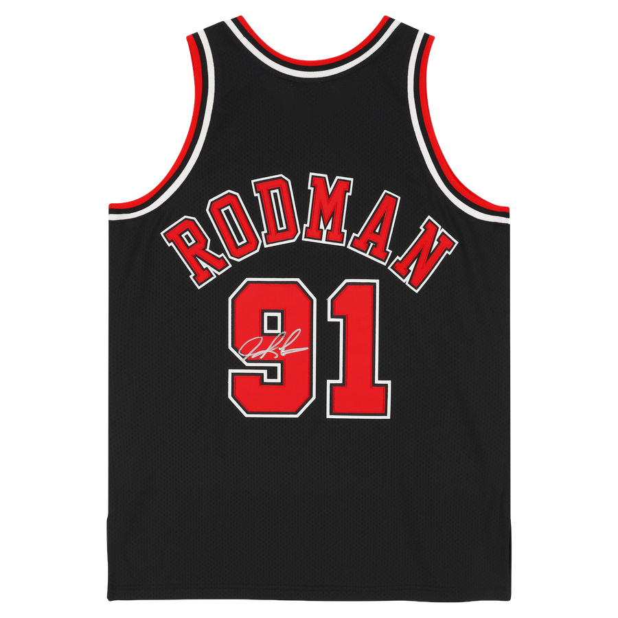 Dennis Rodman Chicago Bulls Autographed Black Mitchell & Ness 1996-97 Authentic Jersey