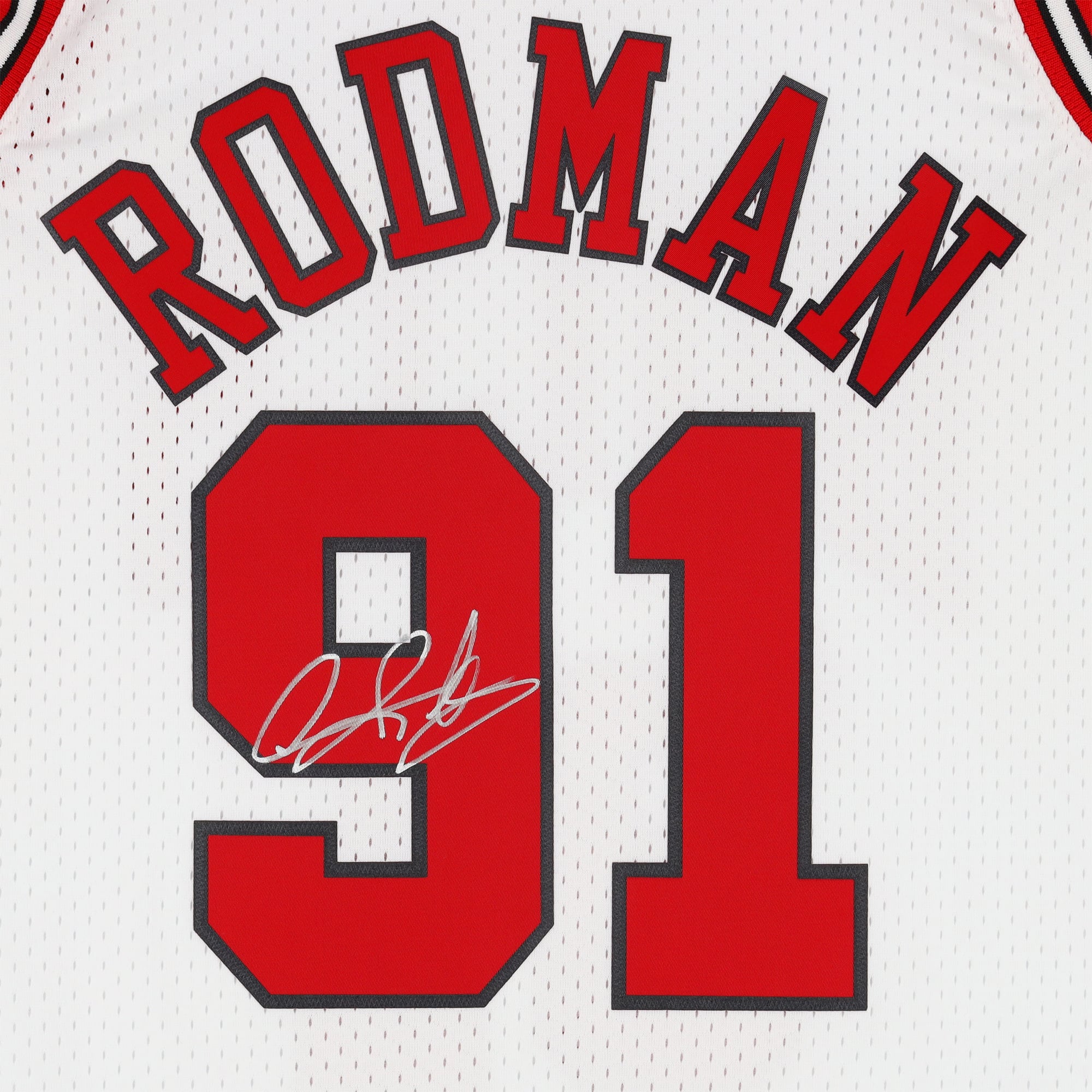 Dennis Rodman Chicago Bulls Autographed White Mitchell & Ness 1997-98 Swingman Jersey