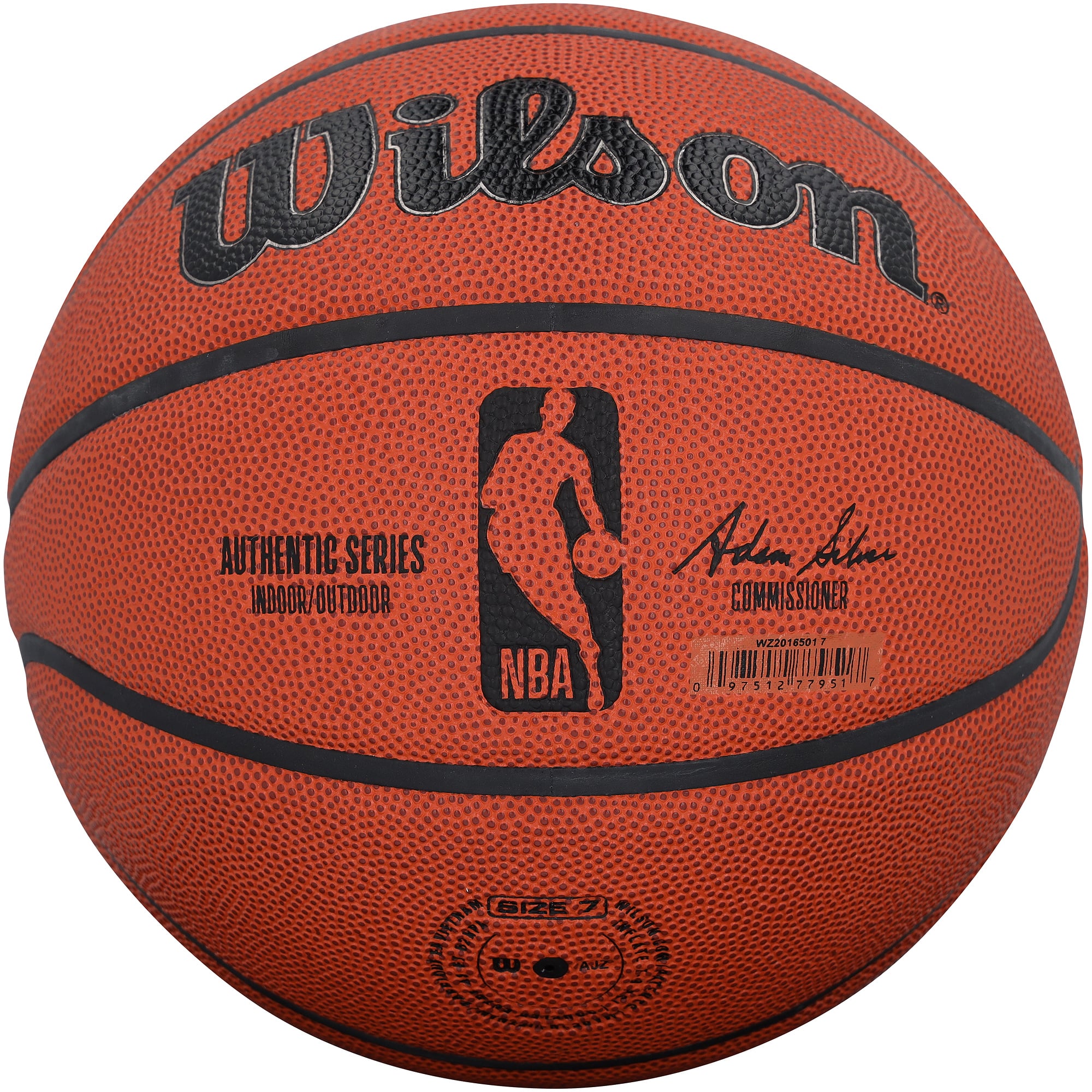 Ballon de basket-ball Wilson Authentic Series autographié par Dennis Rodman (Chicago Bulls) - Encre noire