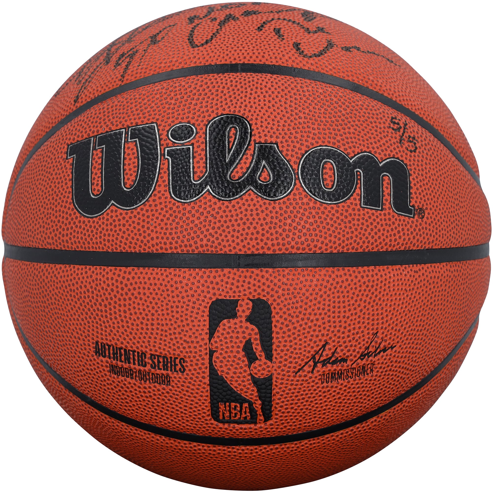 Ballon de basket-ball Wilson Authentic Series autographié par Dennis Rodman des Chicago Bulls (intérieur/extérieur) avec plusieurs inscriptions - Édition limitée n° 5/5