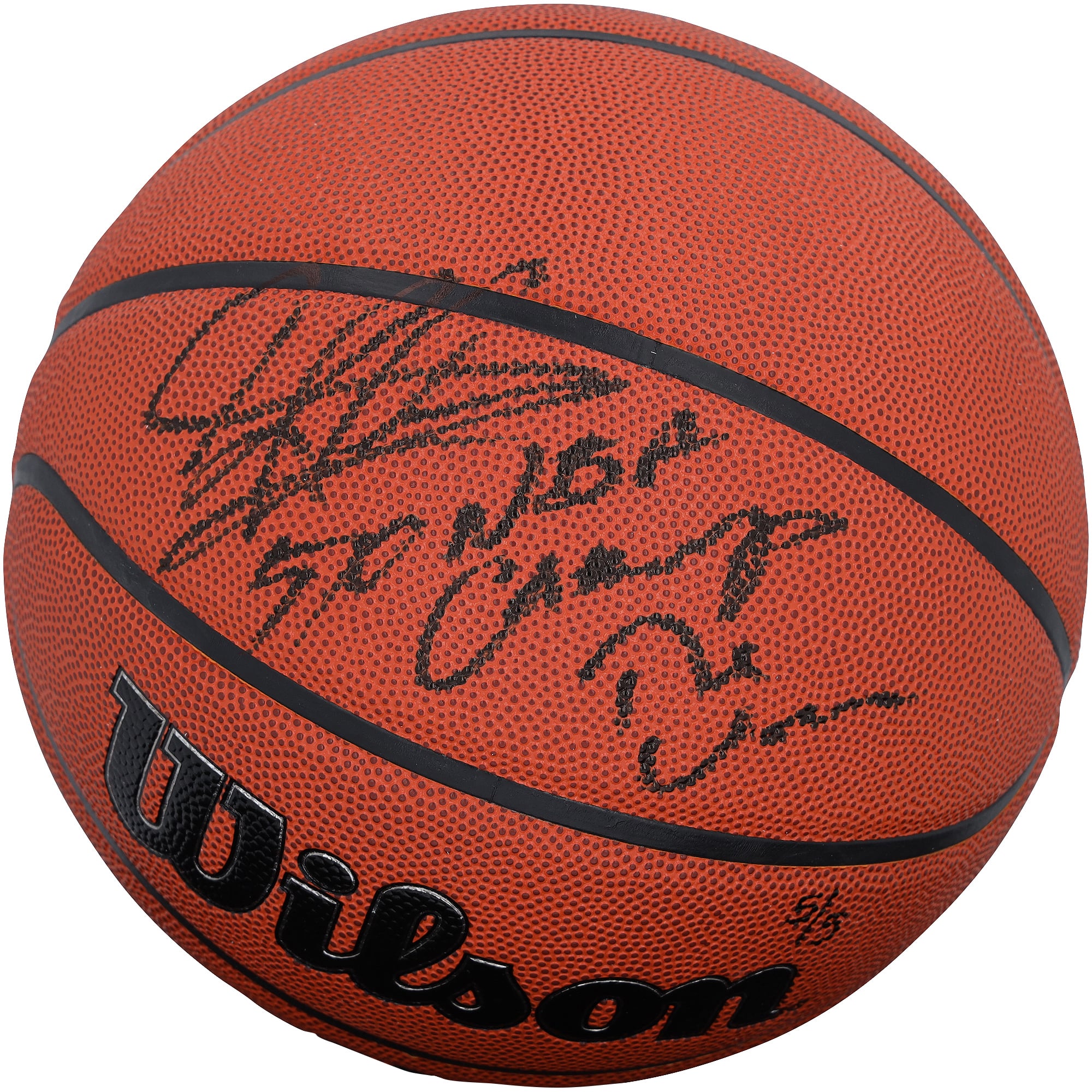 Ballon de basket-ball Wilson Authentic Series autographié par Dennis Rodman des Chicago Bulls (intérieur/extérieur) avec plusieurs inscriptions - Édition limitée n° 5/5
