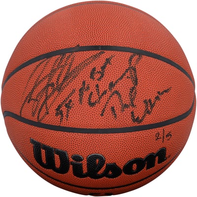 Dennis Rodman Chicago Bulls Autographed Fanatics Authentic Wilson Authentic Series Indoor/Outdoor Basketball with Multiple Inscriptions - Limited Edition of 5