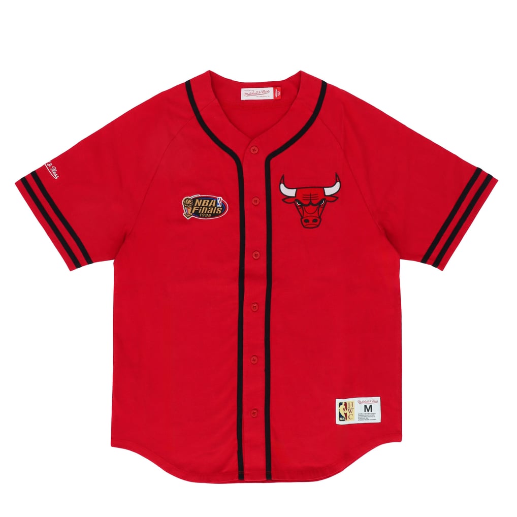 Mitchell & Ness シカゴ・ブルズ フロントボタン ベースボールシャツ 