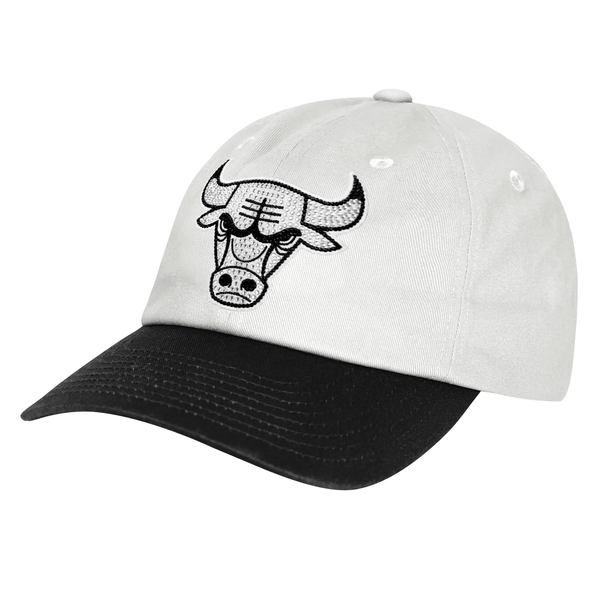 Casquette de papa blanche à strass Chicago Bulls pour filles et jeunes filles Outerstuff