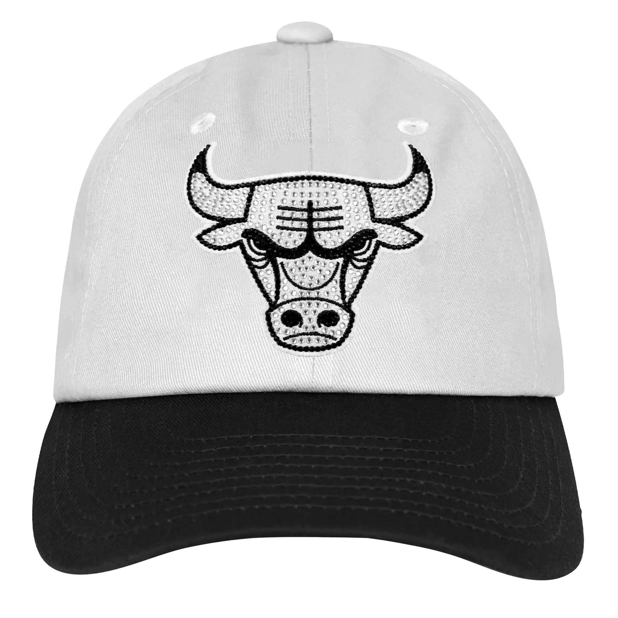 Casquette de papa blanche à strass Chicago Bulls pour filles et jeunes filles Outerstuff