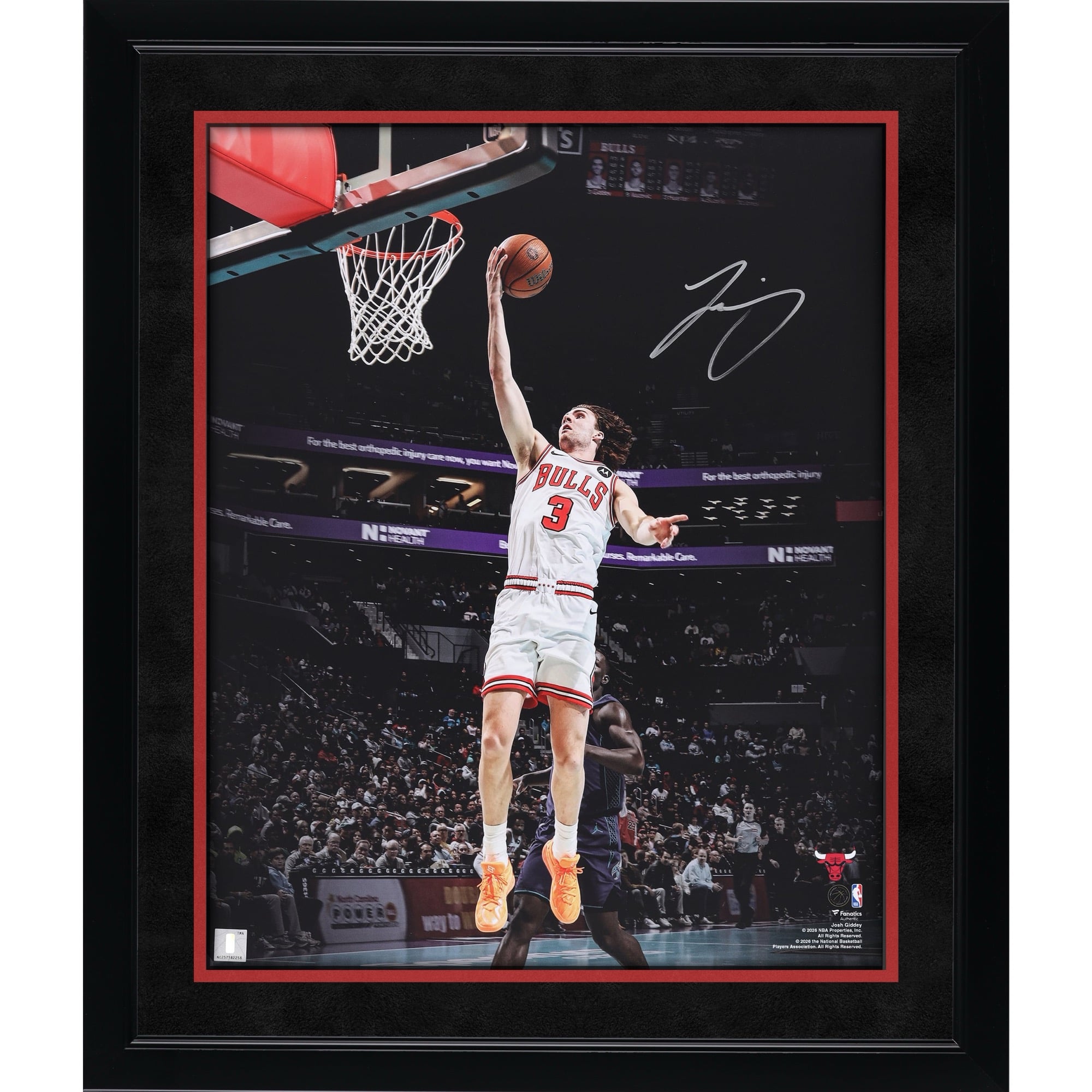 Josh Giddey Chicago Bulls Autographed 16" x 20" Layup Spotlight Photograph