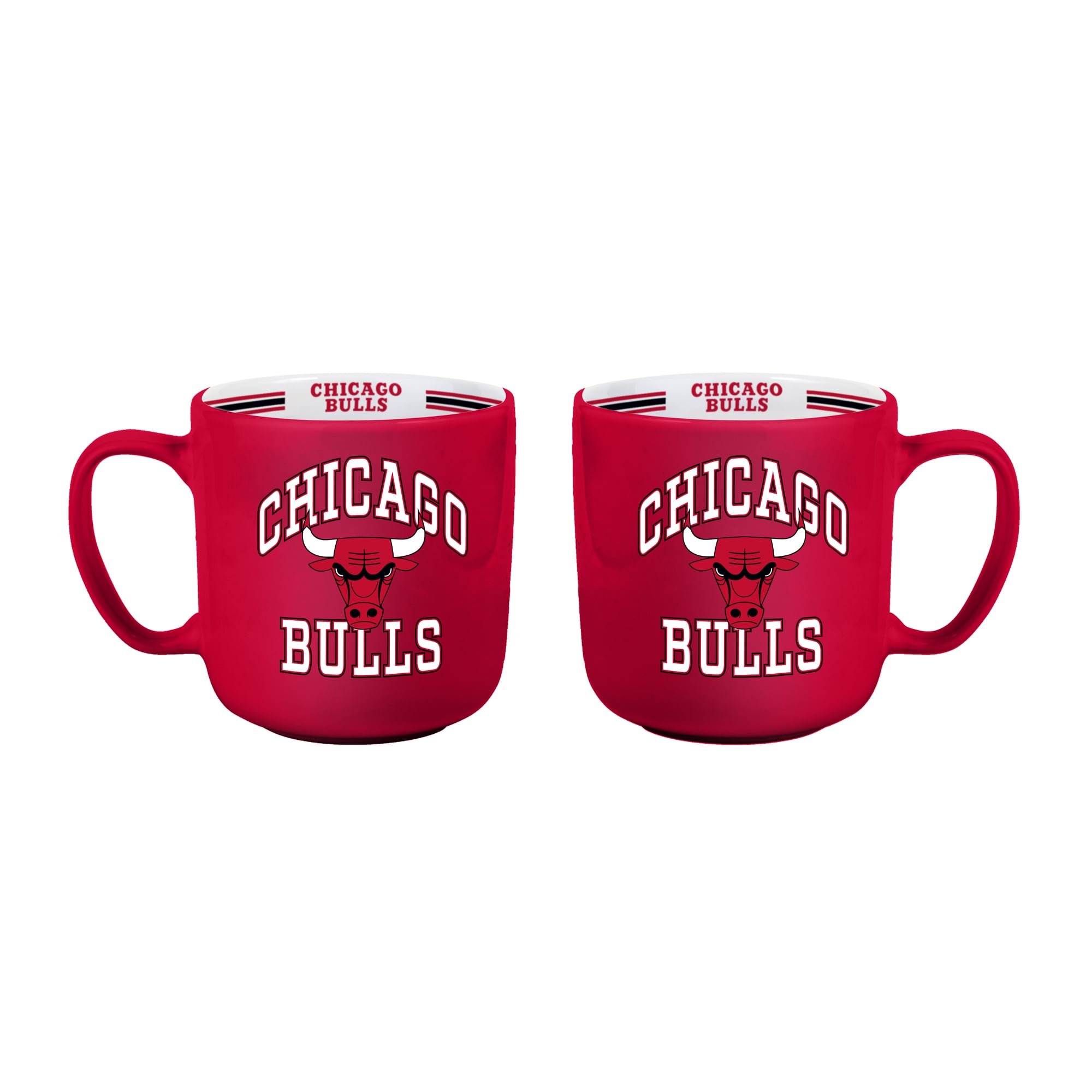 Ensemble de deux tasses rayées de 44 cl (15 oz) Logo Brands Chicago Bulls