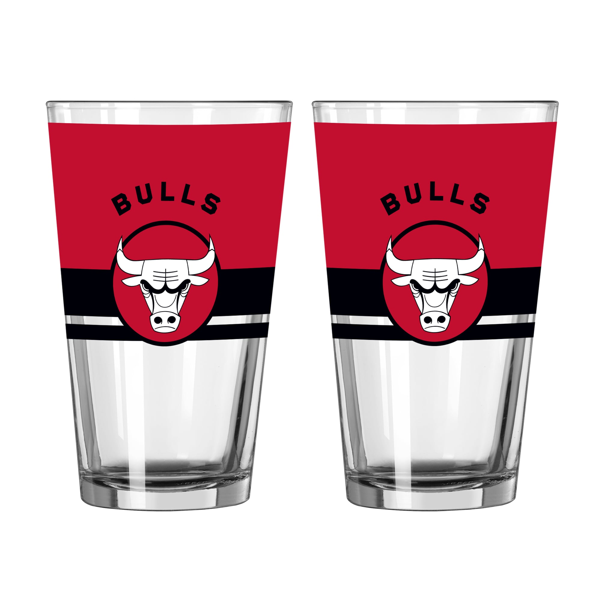 Ensemble de deux verres à bière Horizon 16 oz Logo Brands Chicago Bulls