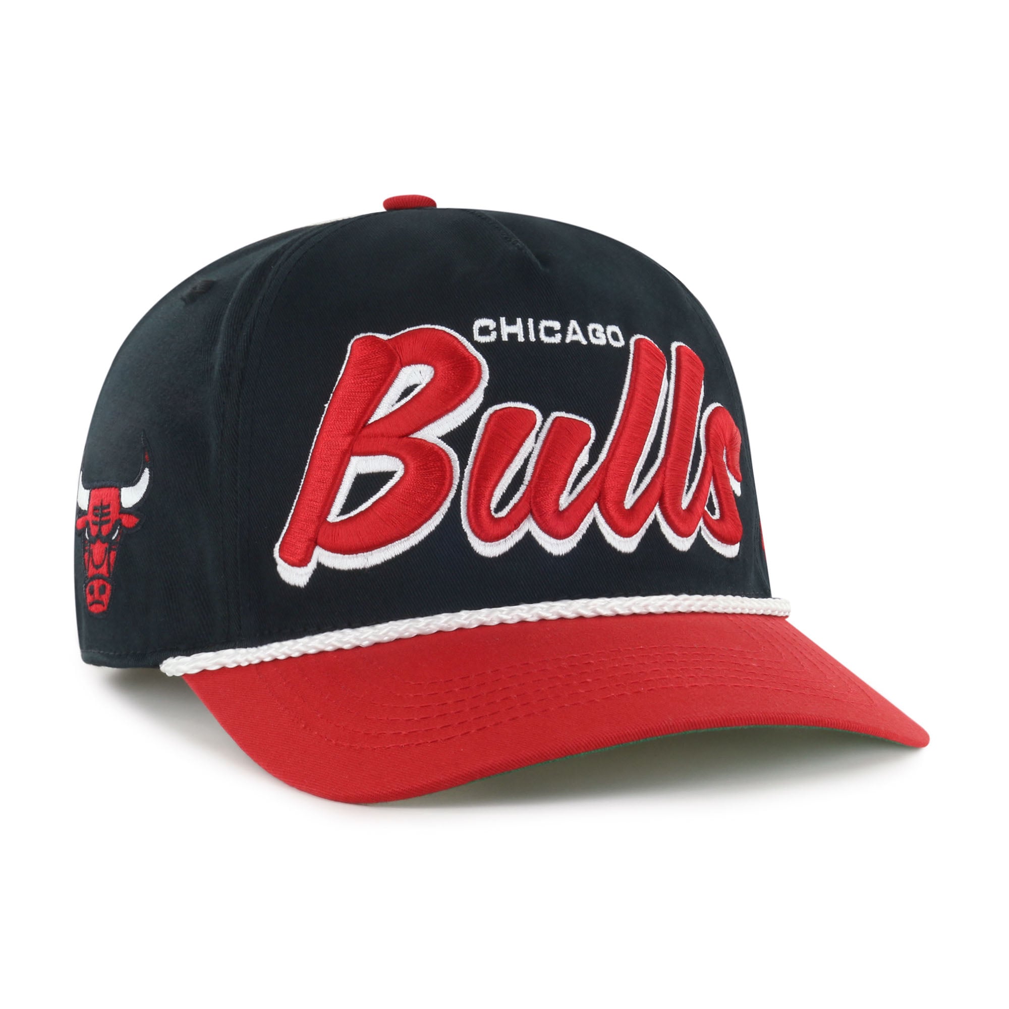 Men's Chicago Bulls '47 Black/Red Dropshadow Rope Hitch Adjustable Hat