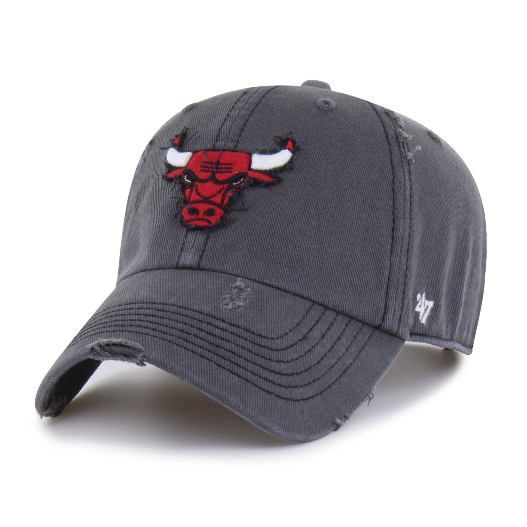 Men's '47 Charcoal Chicago Bulls Weathered Clean Up Adjustable Hat