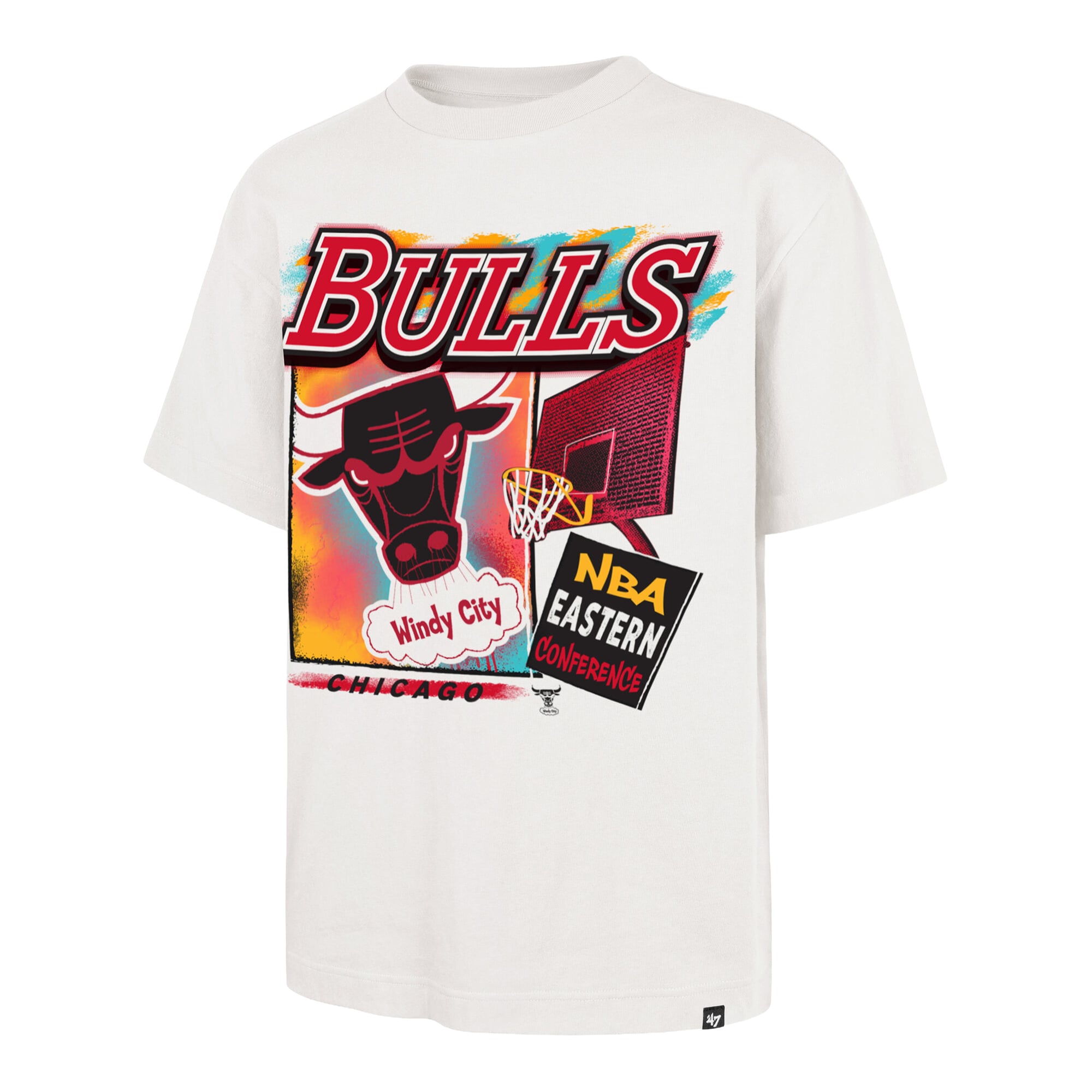 T-shirt homme '47 Cream Chicago Bulls City Paint Reed Foundation