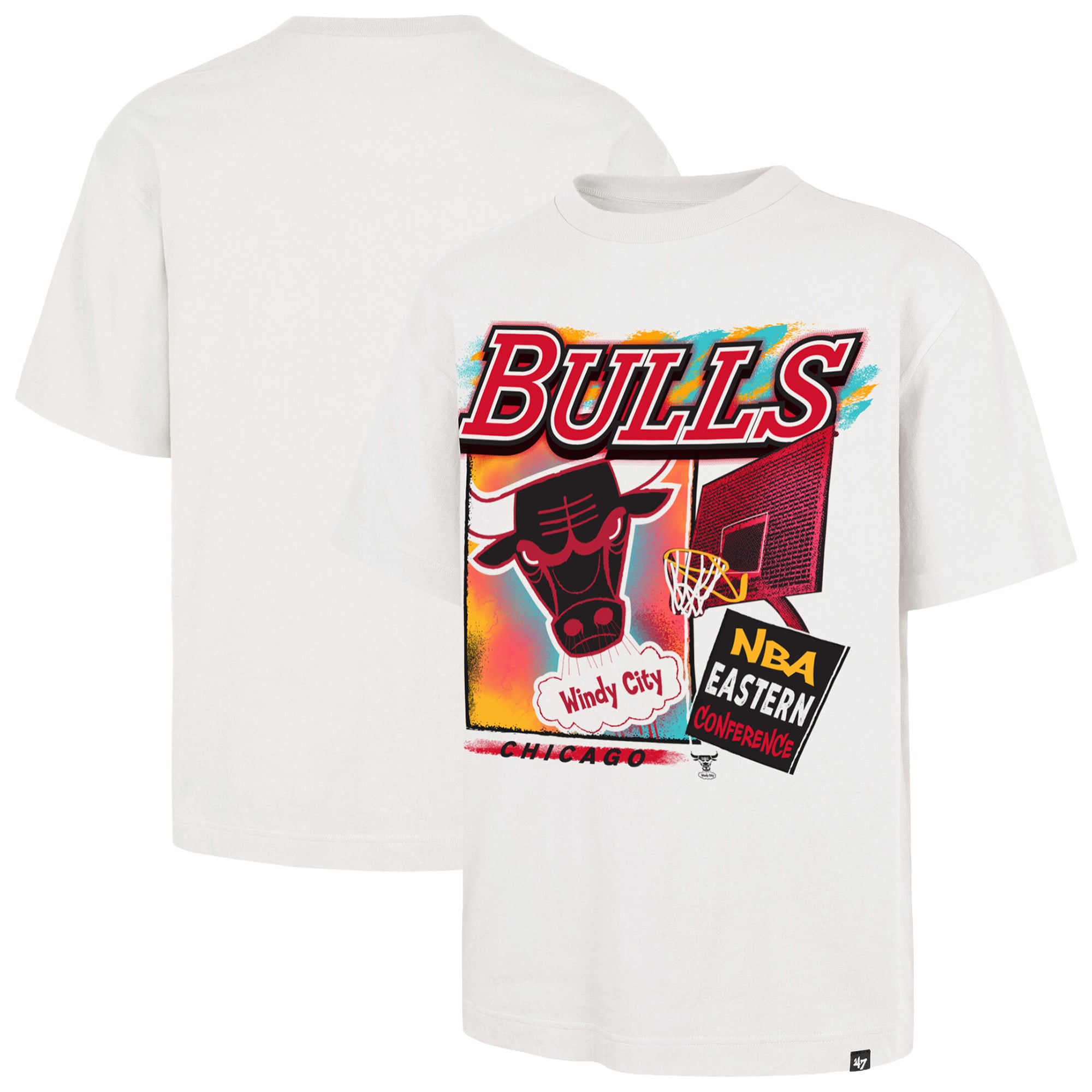 T-shirt homme '47 Cream Chicago Bulls City Paint Reed Foundation