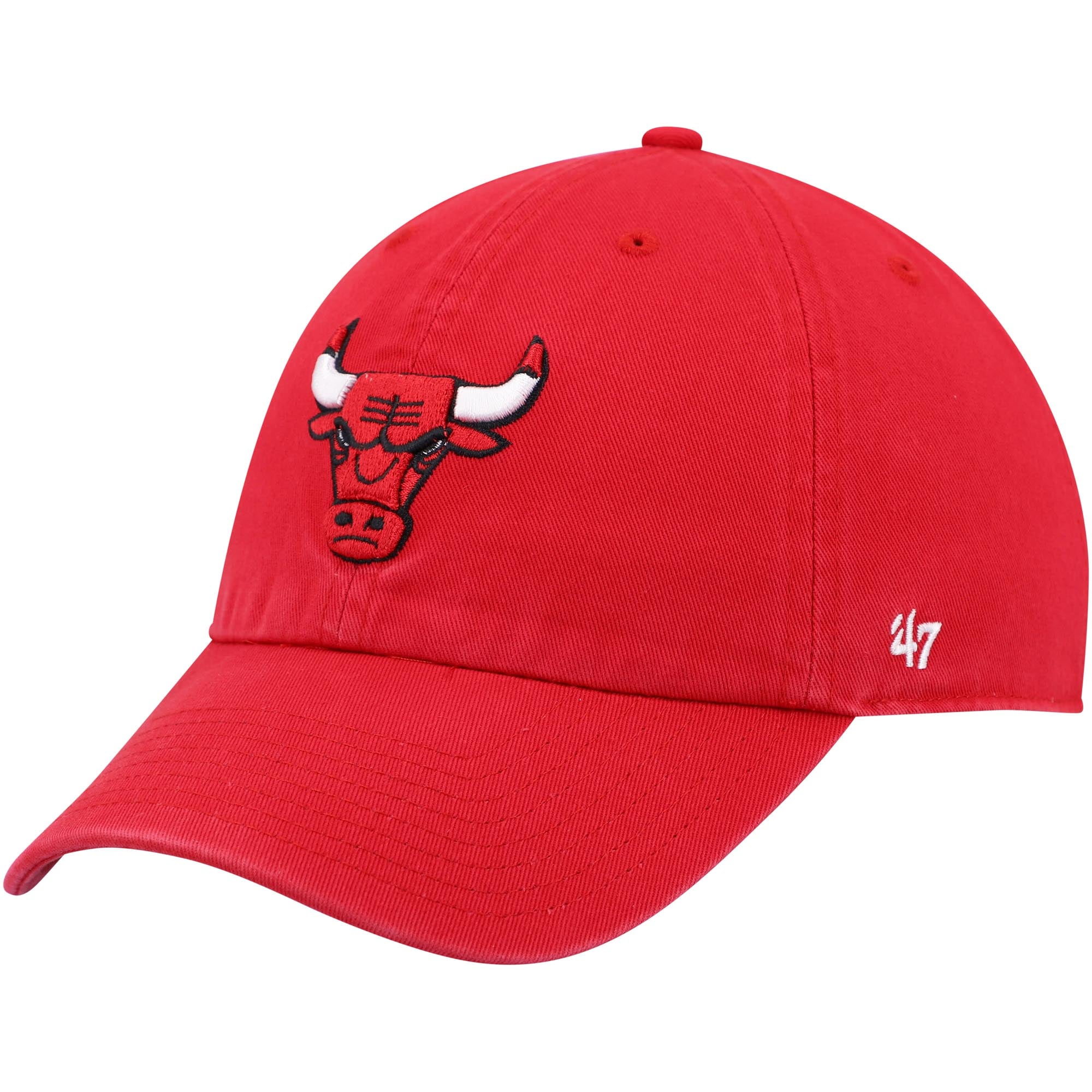 Men's Chicago Bulls '47 Red Core Logo Clean Up Adjustable Hat