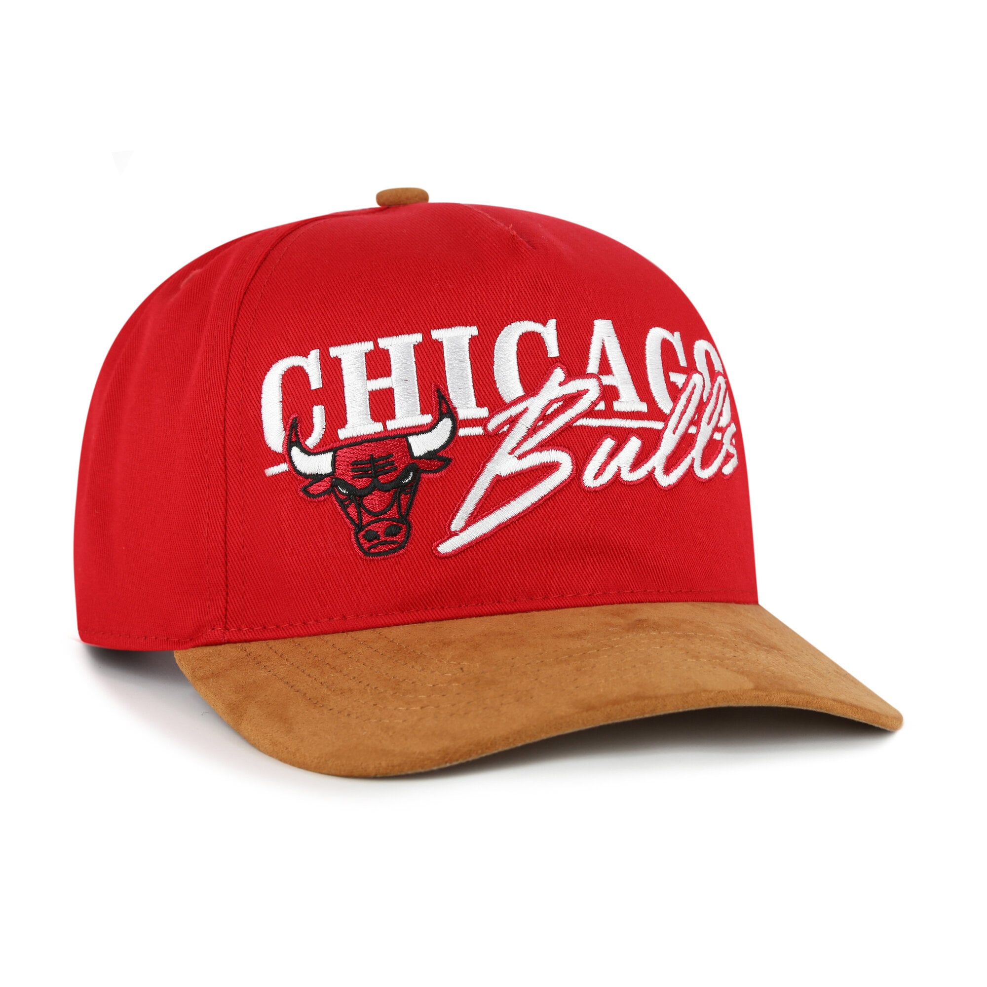 Men's '47 Red/Tan Chicago Bulls Scribe Line Hitch Adjustable Hat