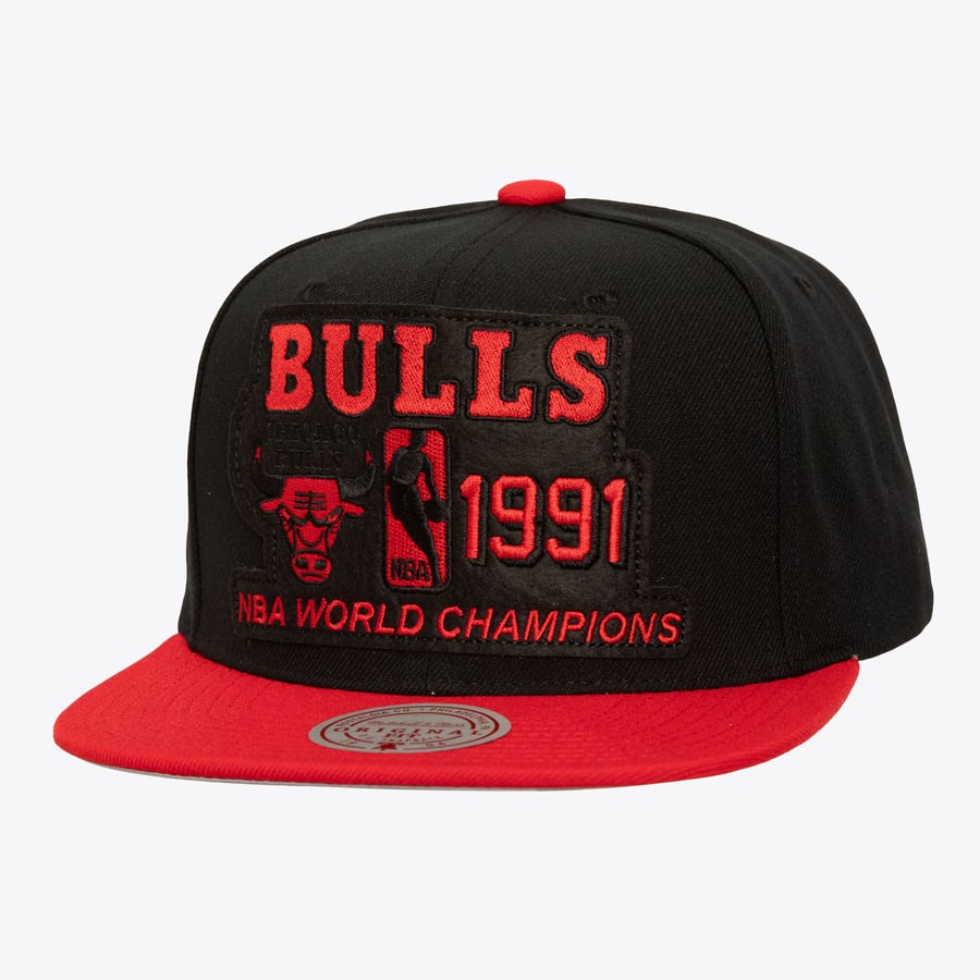 mens-black-chicago-bulls-1991- chicago bulls chamoion caps